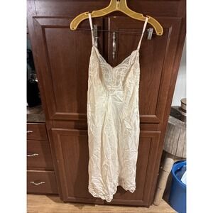 Vtg WonderMaid Non Cling Ivory Lace Trim Full Slip Dress Sz 42 Antron Nylon READ